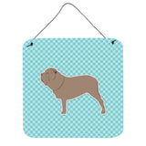 Caroline'S Treasures Neapolitan Mastiff Checkerboard Blue Wall Or Door Hanging Prints Bb3765Ds66, 6 X 6, Multicolor