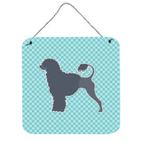 Caroline'S Treasures Portuguese Water Dog Checkerboard Blue Wall Or Door Hanging Prints Bb3768Ds66, 6 X 6, Multicolor,