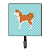 Caroline'S Treasures Akita Checkerboard Blue Leash Or Key Holder Bb3772Sh4, Small, Multicolor