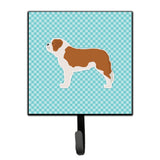 Caroline'S Treasures Saint Bernard Checkerboard Blue Leash Or Key Holder Bb3776Sh4, Small, Multicolor