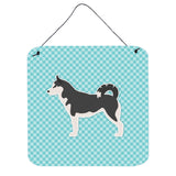 Caroline'S Treasures Siberian Husky Checkerboard Blue Wall Or Door Hanging Prints Bb3780Ds66, 6 X 6, Multicolor