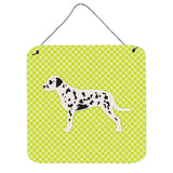Caroline'S Treasures Dalmatian Checkerboard Green Wall Or Door Hanging Prints Bb3783Ds66, 6 X 6, Multicolor