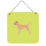 Caroline'S Treasures Border Terrier Checkerboard Green Wall Or Door Hanging Prints Bb3789Ds66, 6 X 6, Multicolor