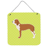 Caroline'S Treasures Spanish Hound Checkerboard Green Wall Or Door Hanging Prints Bb3791Ds66, 6 X 6, Multicolor