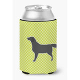 Caroline'S Treasures Black Labrador Retriever Checkerboard Green Can Or Bottle Hugger Bb3808Cc, Can Hugger, Multicolor