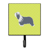 Caroline'S Treasures Bearded Collie Checkerboard Green Leash Or Key Holder Bb3817Sh4, Small, Multicolor