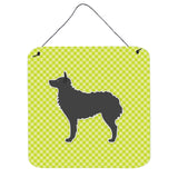 Caroline'S Treasures Croatian Sheepdog Checkerboard Green Wall Or Door Hanging Prints Bb3821Ds66, 6 X 6, Multicolor
