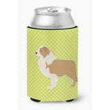 Caroline'S Treasures Red Border Collie Checkerboard Green Can Or Bottle Hugger Bb3822Cc, Can Hugger, Multicolor