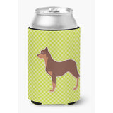 Caroline'S Treasures Australian Kelpie Dog Checkerboard Green Can Or Bottle Hugger Bb3829Cc, Can Hugger, Multicolor