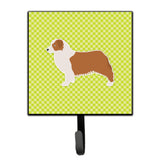 Caroline'S Treasures Australian Shepherd Dog Checkerboard Green Leash Or Key Holder Bb3833Sh4, Small, Multicolor