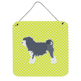 Caroline'S Treasures Lowchen Checkerboard Green Wall Or Door Hanging Prints Bb3835Ds66, 6 X 6, Multicolor