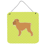 Caroline'S Treasures Brussels Griffon Checkerboard Green Wall Or Door Hanging Prints Bb3840Ds66, 6 X 6, Multicolor