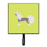 Caroline'S Treasures Chinese Crested Checkerboard Green Leash Or Key Holder Bb3843Sh4, Small, Multicolor