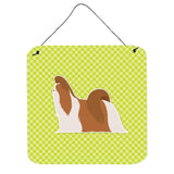 Caroline'S Treasures Shih Tzu Checkerboard Green Wall Or Door Hanging Prints Bb3846Ds66, 6 X 6, Multicolor