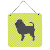 Caroline'S Treasures Affenpinscher Checkerboard Green Wall Or Door Hanging Prints Bb3848Ds66, 6 X 6, Multicolor