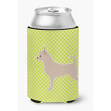 Caroline'S Treasures Chihuahua Checkerboard Green Can Or Bottle Hugger Bb3850Cc, Can Hugger, Multicolor