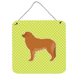 Caroline'S Treasures Leonberger Checkerboard Green Wall Or Door Hanging Prints Bb3858Ds66, 6 X 6, Multicolor