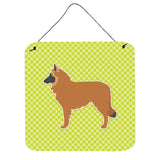 Caroline'S Treasures Belgian Shepherd Checkerboard Green Wall Or Door Hanging Prints Bb3861Ds66, 6 X 6, Multicolor