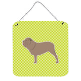 Caroline'S Treasures Neapolitan Mastiff Checkerboard Green Wall Or Door Hanging Prints Bb3865Ds66, 6 X 6, Multicolor