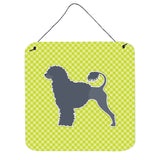 Caroline'S Treasures Portuguese Water Dog Checkerboard Green Wall Or Door Hanging Prints Bb3868Ds66, 6 X 6, Multicolor