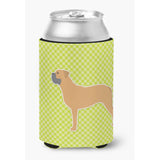 Caroline'S Treasures Bullmastiff Checkerboard Green Can Or Bottle Hugger Bb3871Cc, Can Hugger, Multicolor