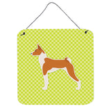 Caroline'S Treasures Basenji Checkerboard Green Wall Or Door Hanging Prints Bb3874Ds66, 6 X 6, Multicolor