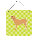 Caroline'S Treasures Fila Brasileiro Checkerboard Green Wall Or Door Hanging Prints Bb3879Ds66, 6 X 6, Multicolor