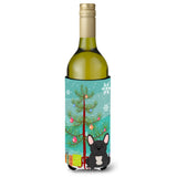 Caroline'S Treasures Bb4139Literk Merry Christmas Tree French Bulldog Black Wine Bottle Beverage Insulator Hugger, 750Ml, Mult