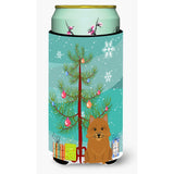 Caroline'S Treasures Merry Christmas Tree Norwich Terrier Tall Boy Beverage Insulator Hugger Bb4145Tbc, Multicolor
