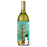 Caroline'S Treasures Bb4154Literk Merry Christmas Tree Russo-European Laika Spitz Wine Bottle Beverage Insulator Hugger, 750Ml