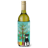 Caroline'S Treasures Bb4158Literk Merry Christmas Tree Standard Schnauzer Salt And Pepper Wine Bottle Beverage Insulator Hugge