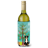 Caroline'S Treasures Bb4163Literk Merry Christmas Tree Entlebucher Wine Bottle Beverage Insulator Hugger, 750Ml, Multicolor