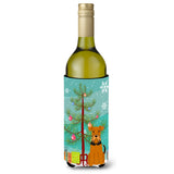 Caroline'S Treasures Bb4166Literk Merry Christmas Tree Airedale Wine Bottle Beverage Insulator Hugger, 750Ml, Multicolor