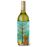 Caroline'S Treasures Bb4185Literk Merry Christmas Tree Glen Of Imal Tan Wine Bottle Beverage Insulator Hugger, 750Ml, Multicol