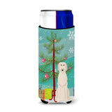 Caroline'S Treasures Bb4190Muk Merry Christmas Tree Irish Wolfhound Michelob Ultra Hugger For Slim Cans, Multicolor