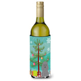 Caroline'S Treasures Bb4193Literk Merry Christmas Tree Poodle Silver Wine Bottle Beverage Insulator Hugger, 750Ml, Multicolor,