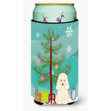 Caroline'S Treasures Merry Christmas Tree Poodle White Tall Boy Beverage Insulator Hugger Bb4195Tbc, Multicolor