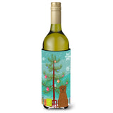 Caroline'S Treasures Bb4198Literk Merry Christmas Tree Dogue De Bordeaux Wine Bottle Beverage Insulator Hugger, 750Ml, Multico