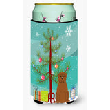 Caroline'S Treasures Merry Christmas Tree Dogue De Bourdeaux Tall Boy Beverage Insulator Hugger Bb4198Tbc, Multicolor