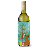 Caroline'S Treasures Bb4207Literk Merry Christmas Tree Briard Brown Wine Bottle Beverage Insulator Hugger, 750Ml, Multicolor
