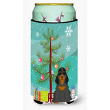 Caroline'S Treasures Merry Christmas Tree Cocker Spaniel Black Tan Tall Boy Beverage Insulator Hugger Bb4218Tbc, Multicolor