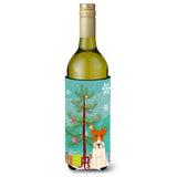 Caroline'S Treasures Bb4226Literk Merry Christmas Tree Wire Fox Terrier Wine Bottle Beverage Insulator Hugger, 750Ml, Multicol
