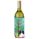 Caroline'S Treasures Bb4230Literk Merry Christmas Tree Pekingese Black White Wine Bottle Beverage Insulator Hugger, 750Ml, Mul