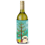 Caroline'S Treasures Bb4231Literk Merry Christmas Tree Pekingese Cream Wine Bottle Beverage Insulator Hugger, 750Ml, Multicolo