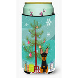 Caroline'S Treasures Merry Christmas Tree English Toy Terrier Tall Boy Beverage Insulator Hugger Bb4234Tbc, Multicolor