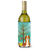 Caroline'S Treasures Bb4235Literk Merry Christmas Tree English Foxhound Wine Bottle Beverage Insulator Hugger, 750Ml, Multicol