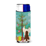Caroline'S Treasures Bb4238Muk Merry Christmas Tree Chinese Crested Cream Michelob Ultra Hugger For Slim Cans, Multicolor