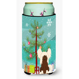 Caroline'S Treasures Merry Christmas Tree Chinese Crested Cream Tall Boy Beverage Insulator Hugger Bb4238Tbc, Multicolor