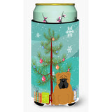 Caroline'S Treasures Merry Christmas Tree English Bulldog Red Tall Boy Beverage Insulator Hugger Bb4247Tbc, Multicolor