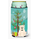 Caroline'S Treasures Merry Christmas Tree English Bulldog White Tall Boy Beverage Insulator Hugger Bb4248Tbc, Multicolor
